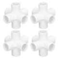 Miniatyrbillede 7 af 8: 10 STK PVC-plastrørforbindelse 6-vejs rør Hjørnealbuefittings 25mm indvendig diameter hvid