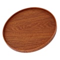 Miniatyrbilde 8 av 8: Tretjenerbrett i tre 11,8 tommer Robust tre Enkelt elegant rundt Multifunksjonelt brett i tre for kafé Kontor Spisebord Mørkebrun