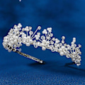 Miniatyrbilde 3 av 4: Brudehodebånd Krystall Tiara for Kvinner Perle Bryllup Hodeplagg for Brud Hårtilbehør for Ball Bursdagsfest