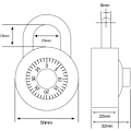 Pikkukuva 4 / 5: Master Lock -yhdistelmälukitus kaappiin, 1 kpl, Sekalaiset värit