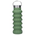 Miniatyrbillede 8 af 8: 500 ml sammenklappelig silikone vandflaske drikkekop med rustfrit stål låg til udendørs Vert militaire
