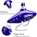 Miniatyrbilde 2 av 5: 12 Hull Alto C Ocarina Legend of Zelda Ocarina med Stativ Musikkbok Halsrem Zelda Keramisk Ocari
