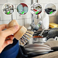 Miniatyrbillede 3 af 5: Opvaskebørste, 2 stk. grøntsagsbørste, træopvaskebørste, træ, sikker, miljøvenlig, holdbar, ikke let at deformere, til køkken, badeværelse