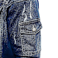 Miniatyrbilde 3 av 3: Trendy Herre Lang Ripped Denim Jakke for Vår og Høst XL MØRK BLÅ