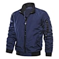 Miniatyrbillede 1 af 3: Solid Blå Bomberjakke til Mænd, Tyk og Varmt Casual Style (Størrelse 2XL)