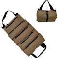 Miniatyrbillede 1 af 5: Værktøjsrulle Taske, Multi-Purpose Værktøjsrulle Opbevaringstaske, Bil Værktøjsrulle Opbevaringstasker, 5 Lynlåslomme Design (Khaki)