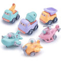 Pikkukuva 1 / 5: Vedettävät autot taaperoille, vauvan leluautot, setti 6 kpl Inertia-autot ja lentokonelelut 1 2 3 -vuotiaille taaperoille, lapsille, pojille, tytöille, joululahjalelut