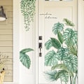 Miniatyrbilde 3 av 5: 1 stk. Veggklistremerke Tropiske Planteblader DIY Kunst Veggdekor Grønn Veggdekor for Stue Soverom Vindu Garderobe