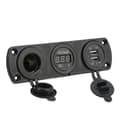 Miniatyrbillede 5 af 8: 3 i 1 Oplader Panel Dobbelt USB Udtag Panel Cigarettænder Udtag LED Digital Voltmeter til Lastbil Marine RV