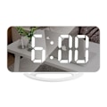 Miniatyrbild 2 av 5: Spegel LED Digital Väckarklocka 6 Tum med Dubbla USB-laddare Automatisk Ljusstyrka Enkel Sovfunktion Perfekt för Sovrum Sängbord