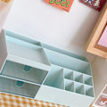 Miniatyrbillede 3 af 5: Skrivebordsopbevaringsboks Multi Grid Design Sød Smuk Skrivebordsarrangør Opbevaringsboks til Stationery Pens Lysegrøn