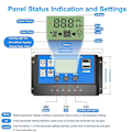 Miniatyrbillede 2 af 5: Solar Charge Controller, 20A Solpanel Controller 12V/24V PWM Automatisk Parameter Justerbar LCD Display