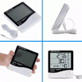 Miniatyrbilde 4 av 6: Temperatur Fuktighetsmonitor 4 Vindu Display Høydefinisjon Sensitive Digital Termometer Hygrometer