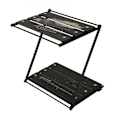 Miniatyrbild 2 av 8: Hopfällbart bordsställ svart förvaringsställ aluminiumlegering Z-form flervägs 2-nivåers lägertillbehör för picknick utomhus