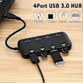 Pikkukuva 4 / 5: 4-porttinen USB 3.0 -keskitin, USB-keskitin aktiivinen jakaja datakeskitin 5 Gbps yksittäisillä virtakytkimillä ja LED-valoilla, USB-keskitin Adapte_SZXM