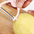 Miniatyrbild 5 av 5: 2 st Rosa Kiwi Papaya Sallad Hackare Skalare Grönsak Rostfritt Stål Köksredskap