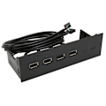 Miniatyrbillede 2 af 8: 5,25 tommer USB2.0 hub frontpanel multifunktionel 4 porte 19-pin optisk drev frontpanel til 5,25 tommer pc-computertaske