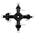 Miniatyrbilde 5 av 5: Universal Chuck-nøkkel, 4 i 1 Chuck-nøkkel, Svart Multifunksjonell Drill Chuck-nøkkel, Kan Brukes for De Fleste Hånddriller
