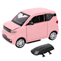 Pikkukuva 1 / 8: MINI EV -automalli 1/24 seoslejevalettu pienoismalli, vetämällä taaksepäin toimiva leluauto kattokattavalla matkalaukulla, lapsille yli 3-vuotiaille, vaaleanpunainen