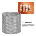 Miniatyrbilde 8 av 8: 9m 24 rader elektroplettering plast kunstig rhinestone bånd mesh bryllup klær dekorasjon sølv