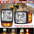 Miniatyrbillede 2 af 5: 24V Gravemaskine Front LED Forlygter Blinklys Lampe Indikator Arbejdslys kompatibel med Traktor Teleskoplæsser Lo