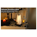 Miniatyrbillede 4 af 5: Halloween Indendørsdekoration - Lysende Spøgelse i Glasklokke