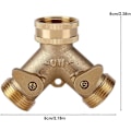 Miniatyrbillede 4 af 5: 3/4\" Vandhane Connector Y Form Tap Connector Slange Vandhane Adapter 2 Vejs Messing Slange Adapter Svanehals Havevandhane Ventil Connector til Udendørs Havevanding