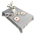 Miniatyrbilde 1 av 5: Bordduk med dusker, vanntett, oljetett, bomulls-lin, dekorativ spiseduk, rektangulær, grå