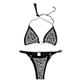 Pikkukuva 1 / 2: Naisten kiiltävä bikini mikro seksikäs string kaksiosainen uimapuku naisten stringiuimapuku