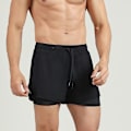 Miniatyrbillede 4 af 4: Dobbelt lag herre sportsshorts med lynlåslomme - Åndbar hurtig tørring til træning og cykling 2XL Blå