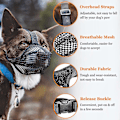 Miniatyrbillede 2 af 5: Åndbart, afrundet net-hundemundstykke til små, mellemstore og store hunde - Forhindrer at spise, bide og tygge (sort, S)