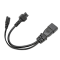 Pikkukuva 3 / 8: IEC320 C14 uros - C5 C7 naaras power 1 in 2 Out 10A 250 V vedenpitävä power LCD-näytöille