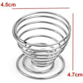 Miniatyrbillede 3 af 3: 6 stk. Æggebægre i rustfrit stål med fjeder, holder til kogte æg, opbevaring - 4,5 * 4,7 cm