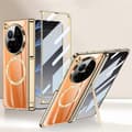 GKK Compatible with Oppo Find N6 5G Magnetic Case Support PC Phone Case with HD Rear Screen Protector Champagne