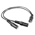 Miniatyrbillede 5 af 5: 28cm 3.5mm Hun til Dobbelt Jack Hun Y Splitter Stereo Lydkabel Sort