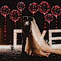 Miniatyrbillede 4 af 5: Lysende Balloner, 10 Pakker 61 cm Valentinsdag Bobo Balloner med 3 meter LED Lys Kæder til Valentinsdag Bryllup Jul Fødselsdagsfest (