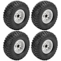 Miniatyrbilde 7 av 8: 4 stk 2,2 tommers RC-hjuldekk med aluminiumsfelger for Axial SCX10 D90 1/10 RC CrawlerHvit