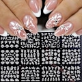 Miniatyrbild 1 av 5: Vita 3D Blommiga Nageldekaler - Självhäftande Blommönster för DIY Manikyr