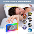 Miniatyrbild 4 av 5: Digital Väckarklocka med 2 Alarm, LED Digital Spegelklocka med 8 Ljuslägen, Snooze, Sömnhjälp, Timer, Elektronisk Väckarklocka med Kontinuerlig