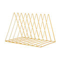 Miniatyrbillede 1 af 8: Multifunktionel Iron Triangle Desktop Bogreol Bøger Magasiner Rack Holder Guld