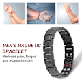 Miniatyrbillede 5 af 7: Mode til mænd Magnetisk armbånd Træthedslindring Reducer smerte Sund pleje Magnetisk armbånd Sort