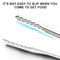 Miniatyrbild 3 av 5: Köksstänger i rostfritt stål, serveringstänger för matlagning, matstänger i metall med halkfritt komfortgrepp svart