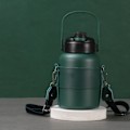 Miniatyrbild 5 av 8: 900 ml Termisk Mugg med Sugrör Hög Kapacitet Rostfritt Stål Drickmugg Utomhus Bärbar Vattenflaska Grön