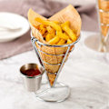 Miniatyrbild 1 av 2: Pommes Frites Ställ Tålig Metall Chip Rostsäker Uthålad med Mugghållare Friterad Kyckling Display Rack för Mat Aptitretare B