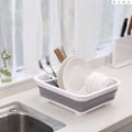 Miniatyrbilde 5 av 5: Sammenleggbar Silikon Oppvaskstativ og Avrenningsbolleholder for Effektiv Tørking og Oppbevaring