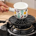 Miniatyrbillede 5 af 5: Varme Diffuser Plade Flammereducer Emalje Flammeguard Simre Ring Stegeplade Varmebeskytter Varmetæmmer Til Hjemmekøkken Madlavning Sort