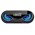 Miniatyrbillede 3 af 8: ABS Multifunktionsvækkeur Bluetooth-højttaler Stemmeprompt Opkaldsfunktion Uafhængig membran Blinkende farverigt lys HøjttalerboksSort