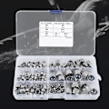 Miniatyrbillede 5 af 8: 175 stk. M3 M4 M5 M6 M8 M10 M12 rustfrit stål sekskantmøtrik skrue assorteret sæt