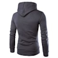 Miniatyrbilde 2 av 3: Dobbelbryst Høy Halshette Sportsgenser Pullover for Menn, Mørk Grå