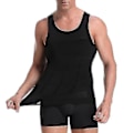 Miniatyrbilde 2 av 3: Gynecomastia Kompresjonsskjorte for menn, Midjetrener, Kroppsshaper, Undertrøye, Svart